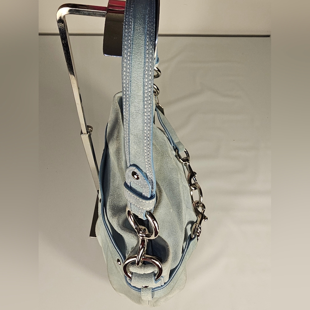 Extremely Rare Vintage Coach legant Light Blue Suede Shoulder Bag - Picture 4 of 13